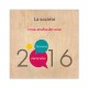 Carte voeux et calendrier en bois format carré 145x145mm