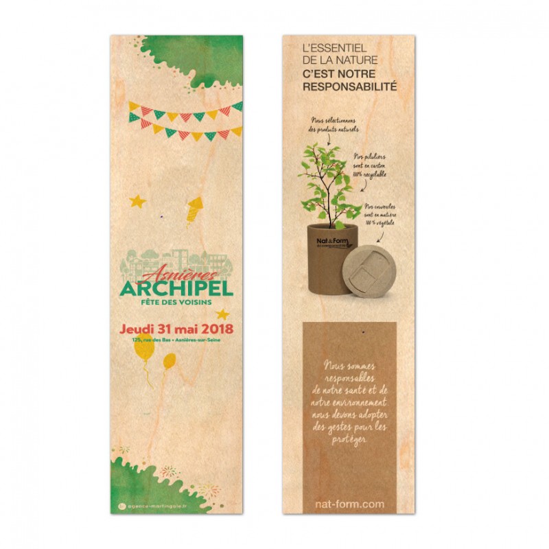 Marque-pages en bois personnalisable format 47x178mm