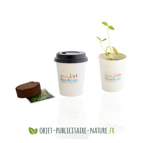 Kit de plantation publicitaire en pot carton personnalisé