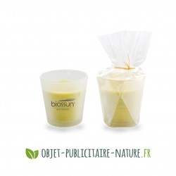 Bougie parfumée personnalisée en pot verre dépoli 7,5cm