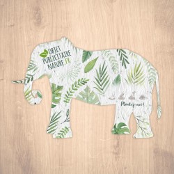 Carte à graines à planter personnalisable forme d'éléphant