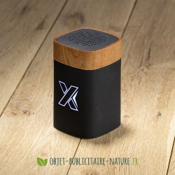 Enceinte finition bois d'érable personnalisable avec logo lumineux - 5W