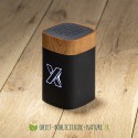 Enceinte finition bois érable personnalisable logo lumineux 5W