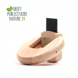 Clé USB personnalisable en bois forme ronde pivotante