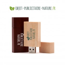 Clé USB personnalisable en bois plate 60 x 28 x 10 mm (noyer, érable ou bambou)