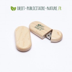 Clé USB personnalisée en bois d'érable plate arrondie