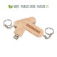 Clé USB rotative personnalisable en bois avec porte-clé