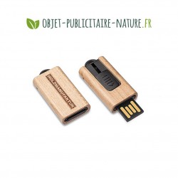 Petite clé USB personnalisable en bois avec oeillet pour porte-clé