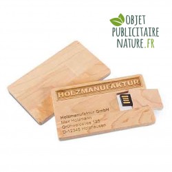 Clé USB personnalisée en bois forme carte visite / carte de crédit