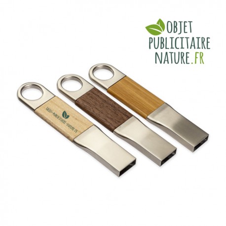 Elégante clé USB en bois et métal personnalisable