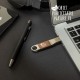Elégante clé USB en bois et métal personnalisable