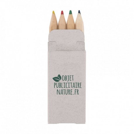 Etui de 4 crayons de couleur en bois personnalisable