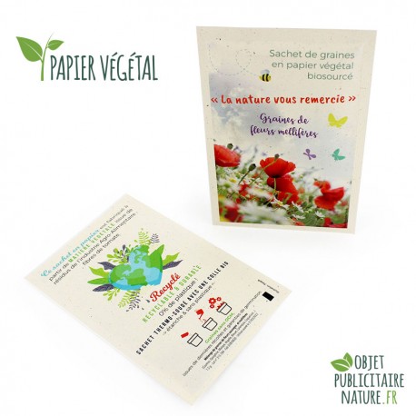 Sachet de graines personnalisé a offrir - Papeterie sur mesure Option Lien  agrafe Version Je personnalise mon modèle