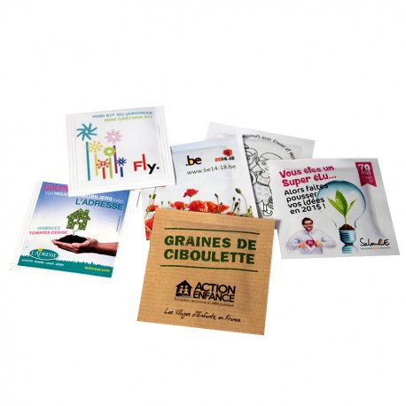 Sachet graines personnalisable petit 55x55 - Objet Publicitaire Nature