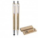 Coffret stylo à bille avec embout tactile et un porte-mines en bambou