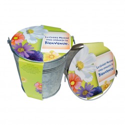 Kit de plantation pot zinc 12 cm avec fourreau publicitaire